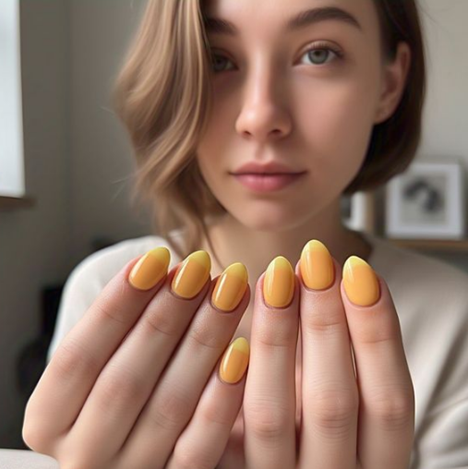 yellow french tip nails