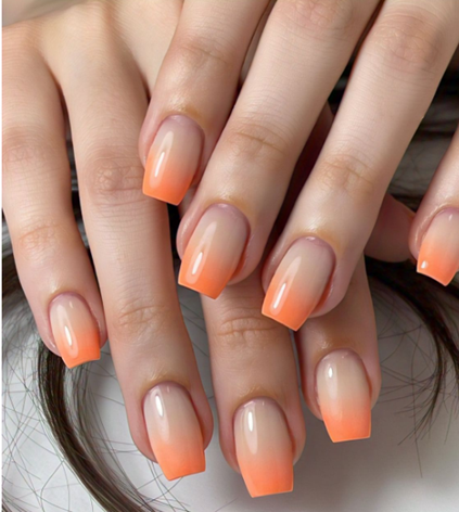 light orange nails