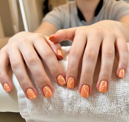 light orange nails