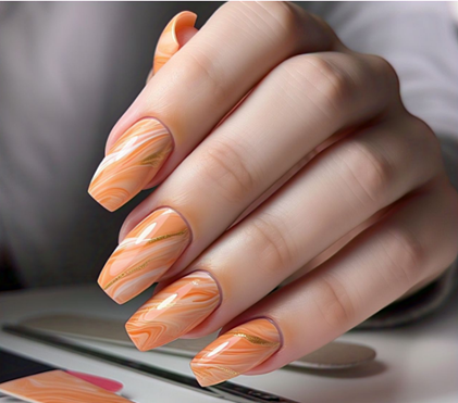 light orange nails