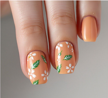 light orange nails