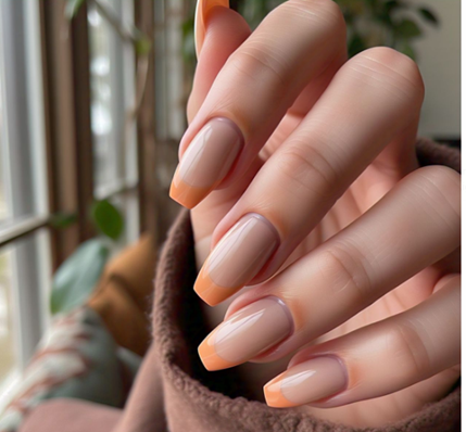 light orange nails