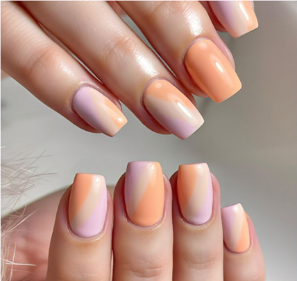 light orange nails