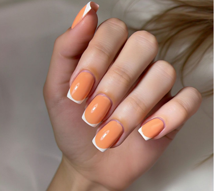 light orange nails