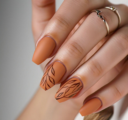 light orange nails