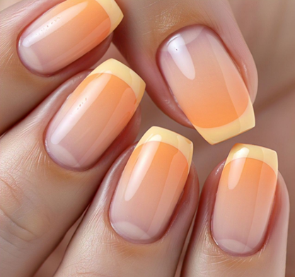 light orange nails