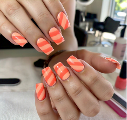light orange nails