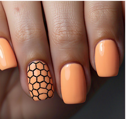 light orange nails