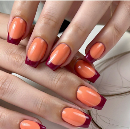 light orange nails