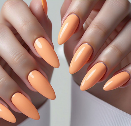light orange nails