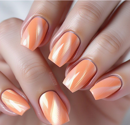 light orange nails