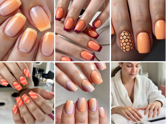 light orange nails