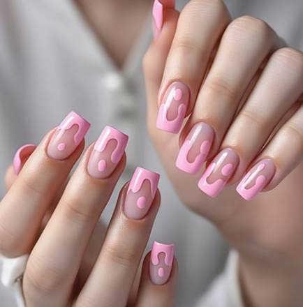 light pink french tip nails