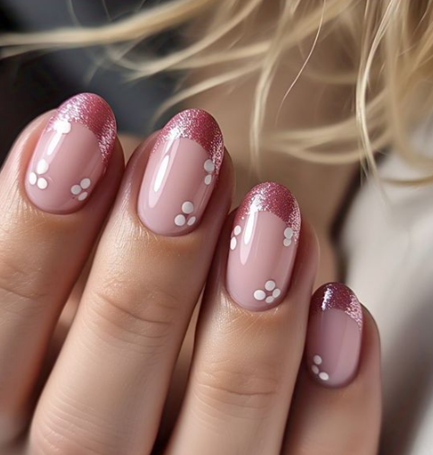 light pink french tip nails