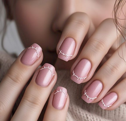 light pink french tip nails