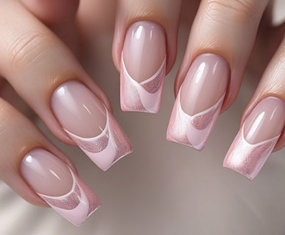 light pink french tip nails