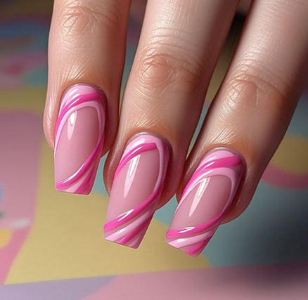 light pink french tip nails