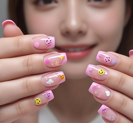 light pink french tip nails