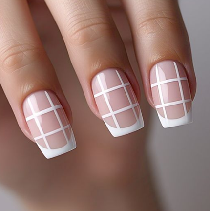 light pink french tip nails