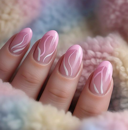 light pink french tip nails