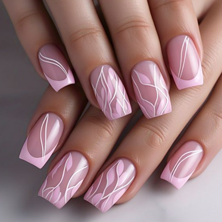 light pink french tip nails
