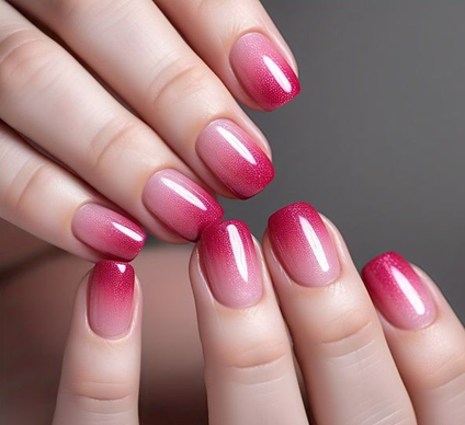short pink & light pink nails