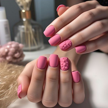 short pink & light pink nails