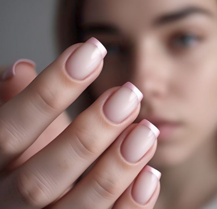 short pink & light pink nails