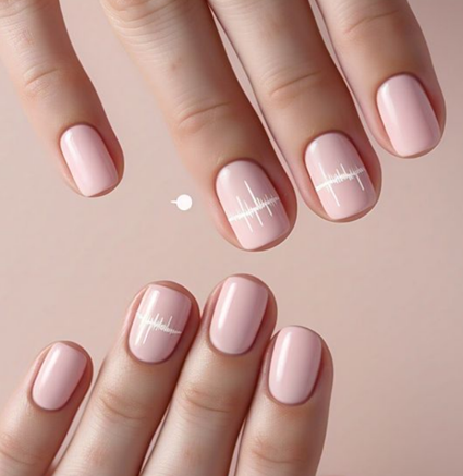 short pink & light pink nails