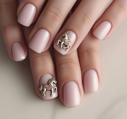 short pink & light pink nails