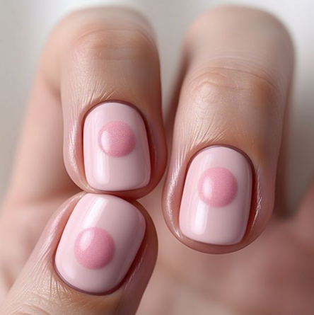 short pink & light pink nails