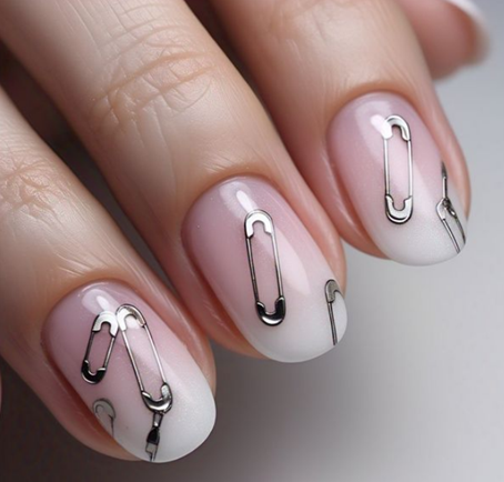 Pink & White Ombré Nails: