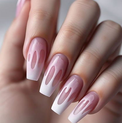 Pink & White Ombré Nails: