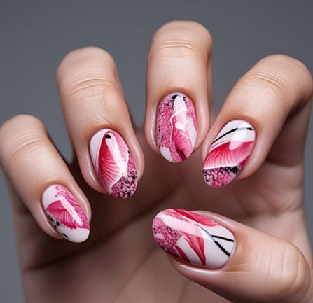 Pink & White Ombré Nails: