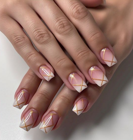 Pink & White Ombré Nails: