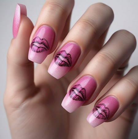 Pink & White Ombré Nails: