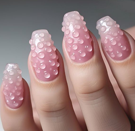 Pink & White Ombré Nails: