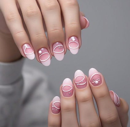 Pink & White Ombré Nails: