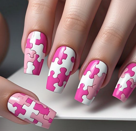Pink & White Ombré Nails: