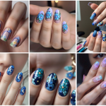 blue flower nails