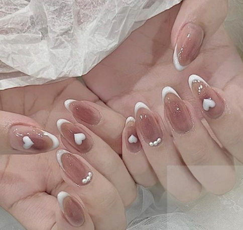 pink almond nail
