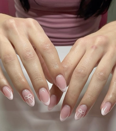 pink almond nail