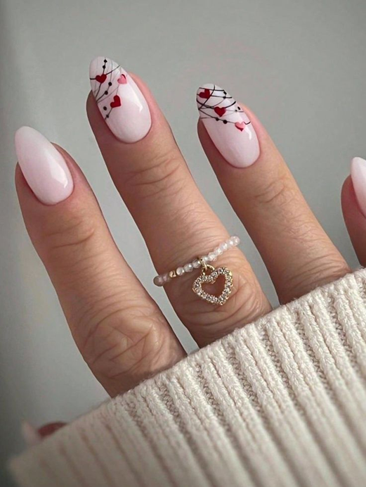 pink almond nail