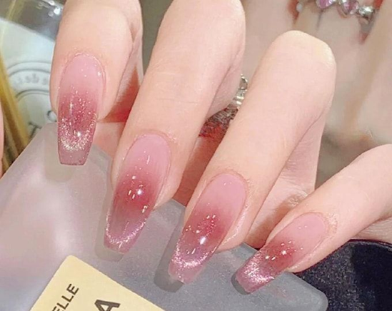pink almond nail