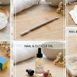 Complete gel nail polish removal tool kit with acetone, foil wraps, and cuticle oil.