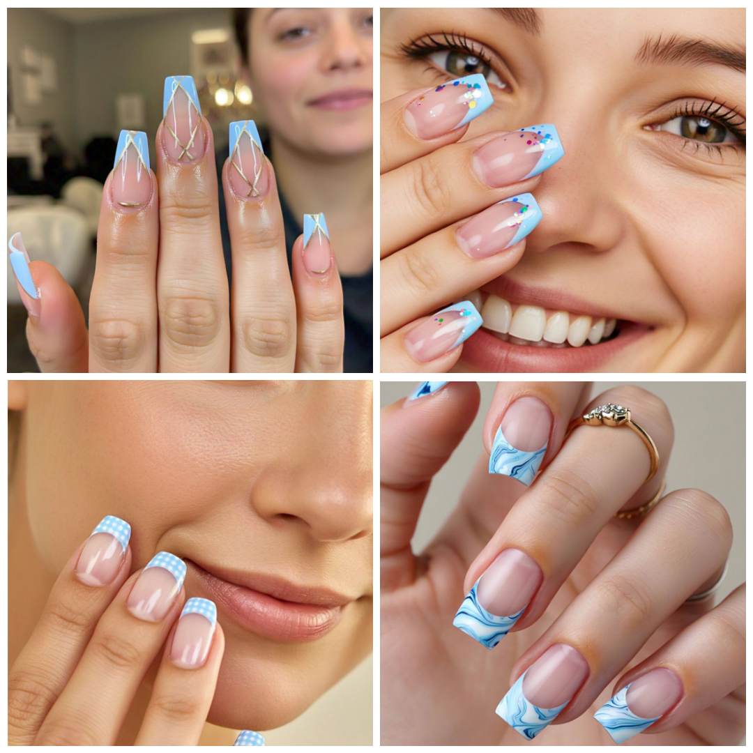 15 light blue french tips that everyone wows instantly!