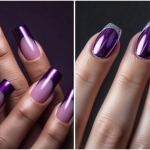 purple french tip nails that will leave you spellbound