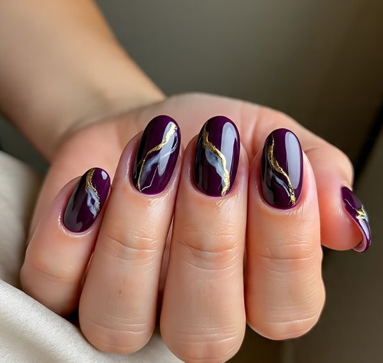 plum nail designs