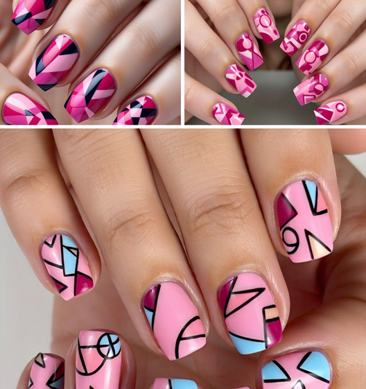 pink neon nails