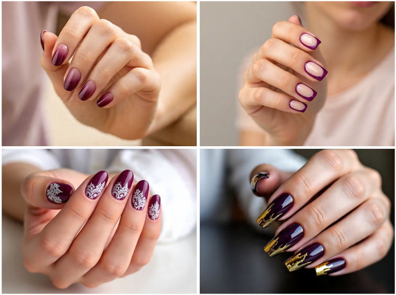 plum nail designs